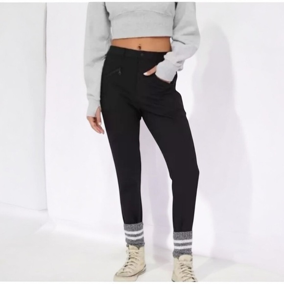 ❄️NEW w.tag OFFLINE By Aerie Chillside Collection Black Snow Pants w Stirrups LG - Picture 1 of 11